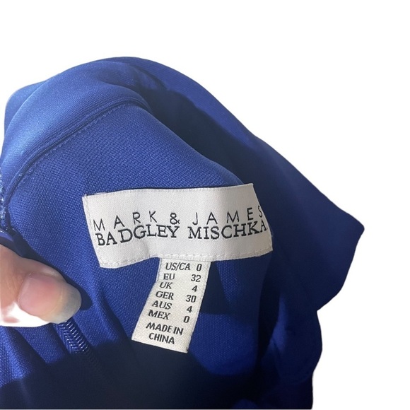 𝅺mark Badgley & James Mischka Royal Blue Asymmetrical Sleeveless Dress - Picture 6 of 12